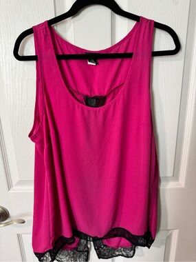 torrid Hot Pink Lace-Trim Scoop Neck Camisole
